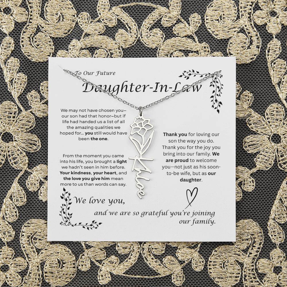 Future Daughter in Law Gift from Parents of Groom, Emotional Message Pearl Card Necklace, Wedding Gift for Future Daughter-in-Law, Engagement Gift, Welcome to the Family Jewelry