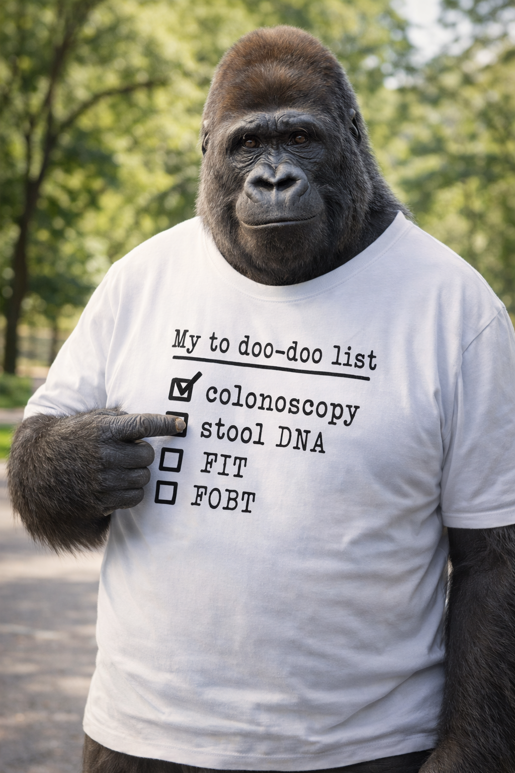 My To Doo-Doo List™ Funny Colon Cancer Screening Reminder T-Shirt (Wife-to-Husband Hint)