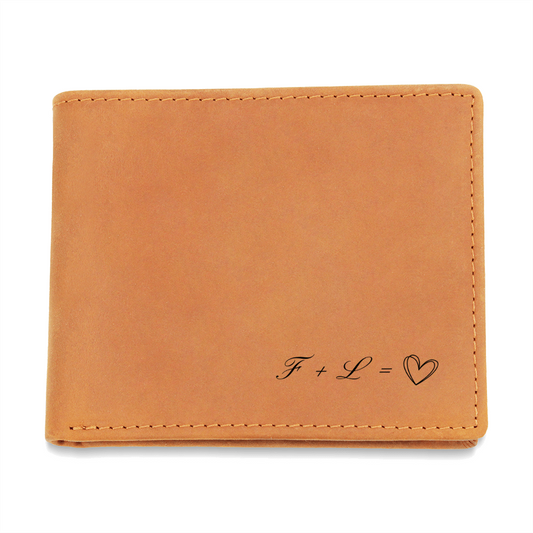 Personalized Bifold Graphic Leather Mens Wallet, Vintage look, Custom Gift, Anniversary, Boyfriend, Husband, Dad Father's Day