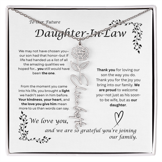 Future Daughter in Law Gift from Parents of Groom, Emotional Message Pearl Card Necklace, Wedding Gift for Future Daughter-in-Law, Engagement Gift, Welcome to the Family Jewelry