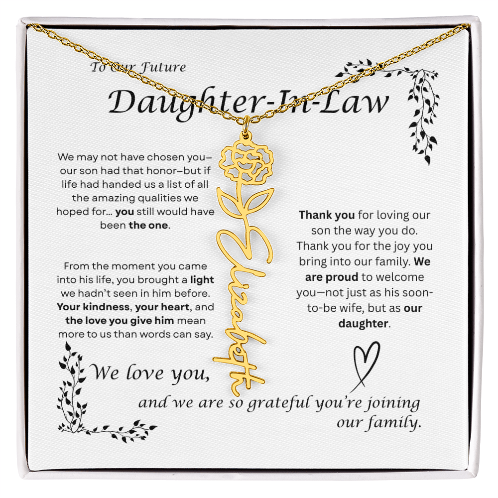 Future Daughter in Law Gift from Parents of Groom, Emotional Message Pearl Card Necklace, Wedding Gift for Future Daughter-in-Law, Engagement Gift, Welcome to the Family Jewelry