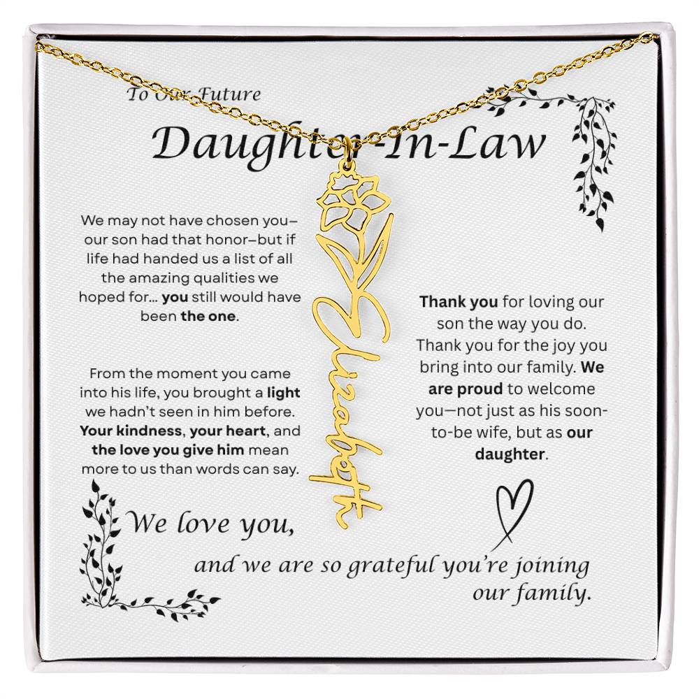 Future Daughter in Law Gift from Parents of Groom, Emotional Message Pearl Card Necklace, Wedding Gift for Future Daughter-in-Law, Engagement Gift, Welcome to the Family Jewelry