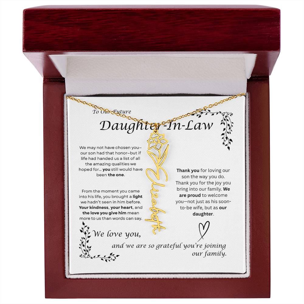 Future Daughter in Law Gift from Parents of Groom, Emotional Message Pearl Card Necklace, Wedding Gift for Future Daughter-in-Law, Engagement Gift, Welcome to the Family Jewelry