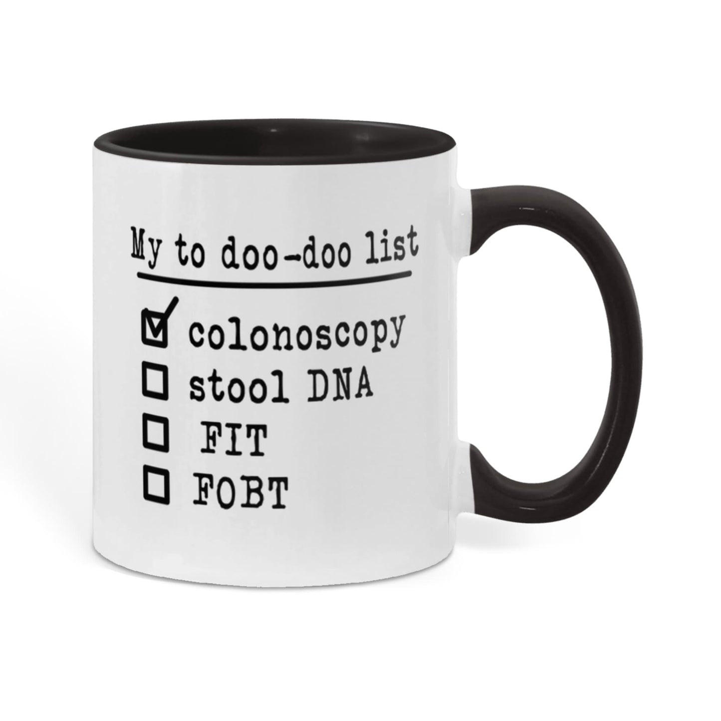 Funny Colonoscopy Mug | My To Doo-Doo List Colon Cancer Screening Humor Gift for Doctor Nurse Gastroenterologist Coworker Medical Gag Gift