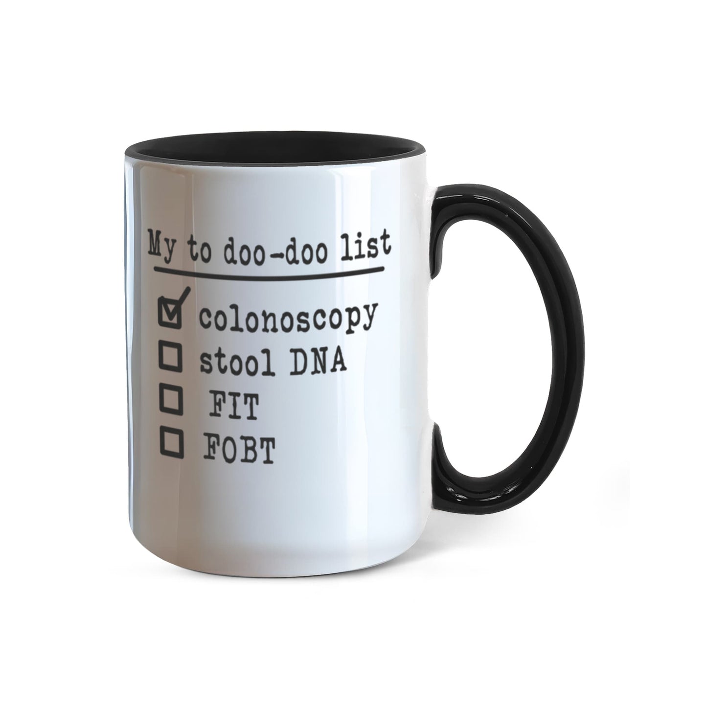 Funny Colonoscopy Mug | My To Doo-Doo List Colon Cancer Screening Humor Gift for Doctor Nurse Gastroenterologist Coworker Medical Gag Gift