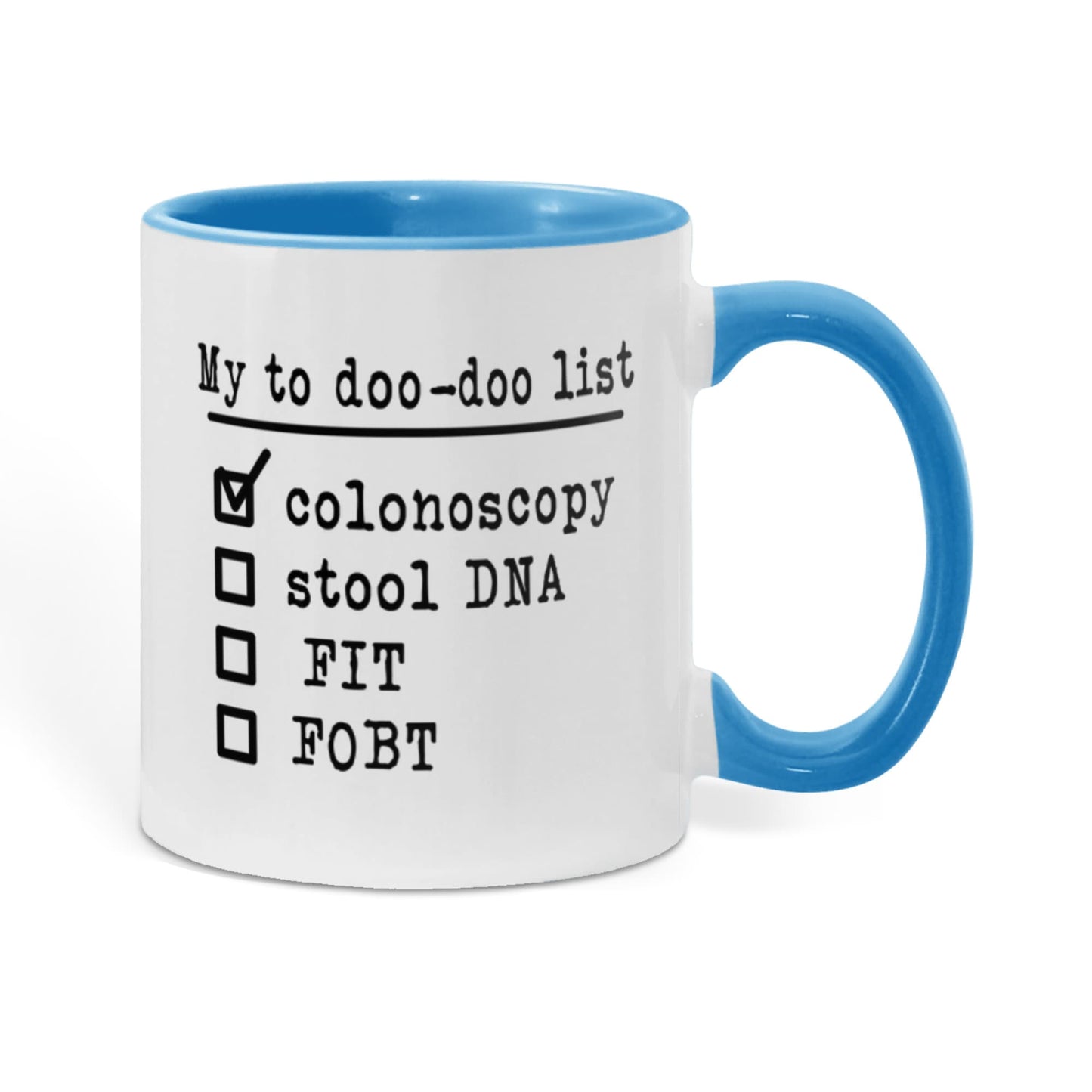 Funny Colonoscopy Mug | My To Doo-Doo List Colon Cancer Screening Humor Gift for Doctor Nurse Gastroenterologist Coworker Medical Gag Gift