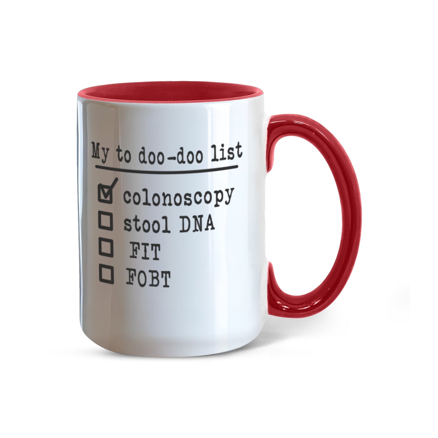Funny Colonoscopy Mug | My To Doo-Doo List Colon Cancer Screening Humor Gift for Doctor Nurse Gastroenterologist Coworker Medical Gag Gift