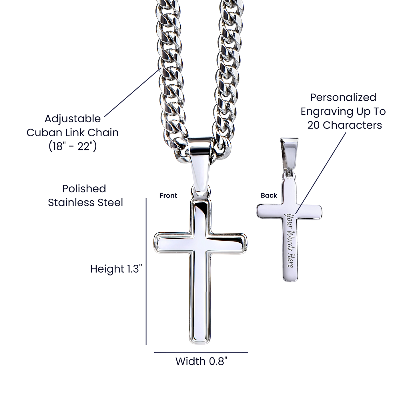 “To My Son” Cross Necklace – Stainless Steel Faith Pendant, Gift Box & Message Card, Birthday • Christmas • Valentine's Day Gift