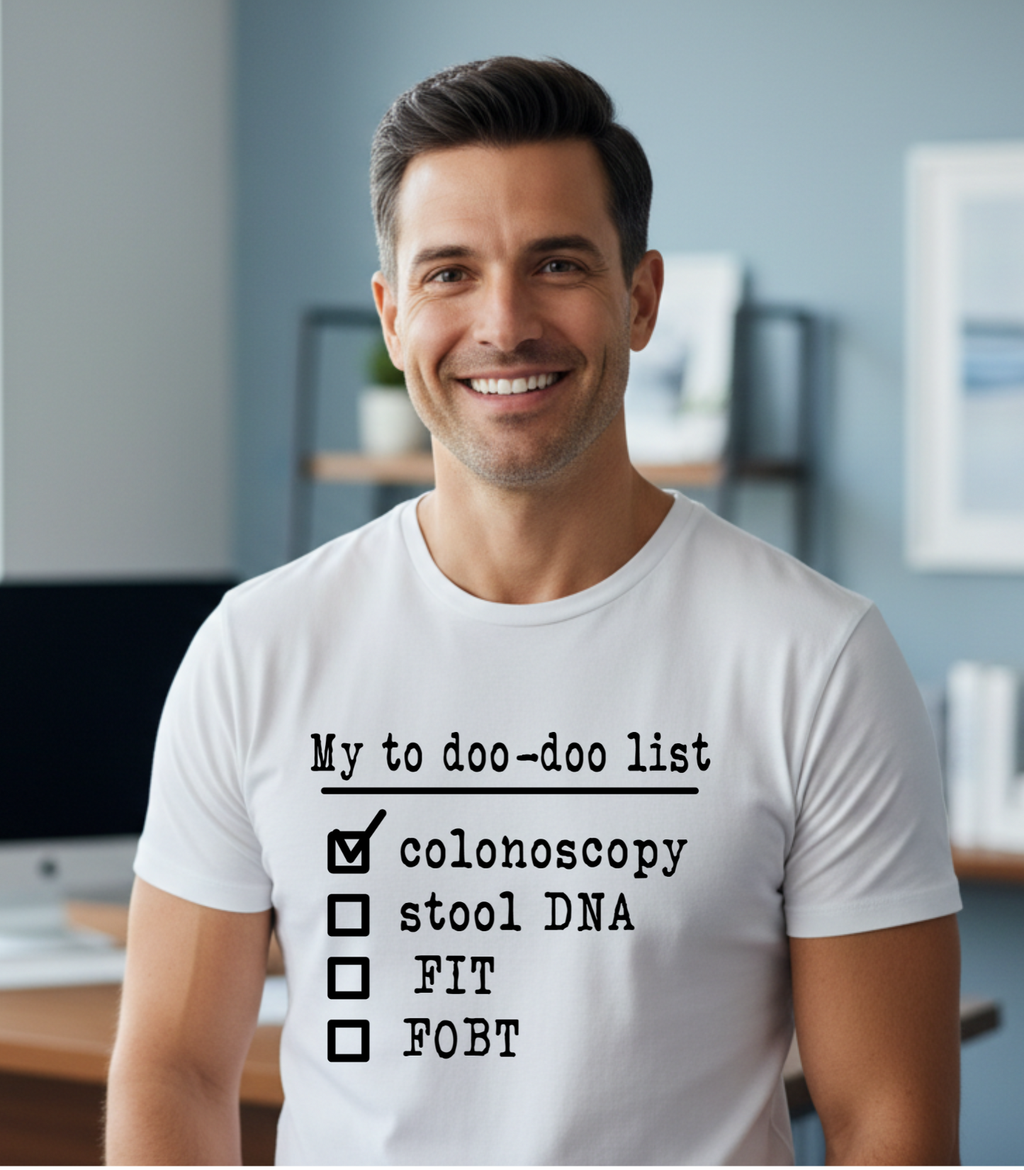 Funny My To Doo-Doo List Colonoscopy Unisex T-Shirt, Medical Humor Shirt, Colon Cancer Screening Gift, GI Nurse Doctor Gag Gift, Poop Joke Tee
